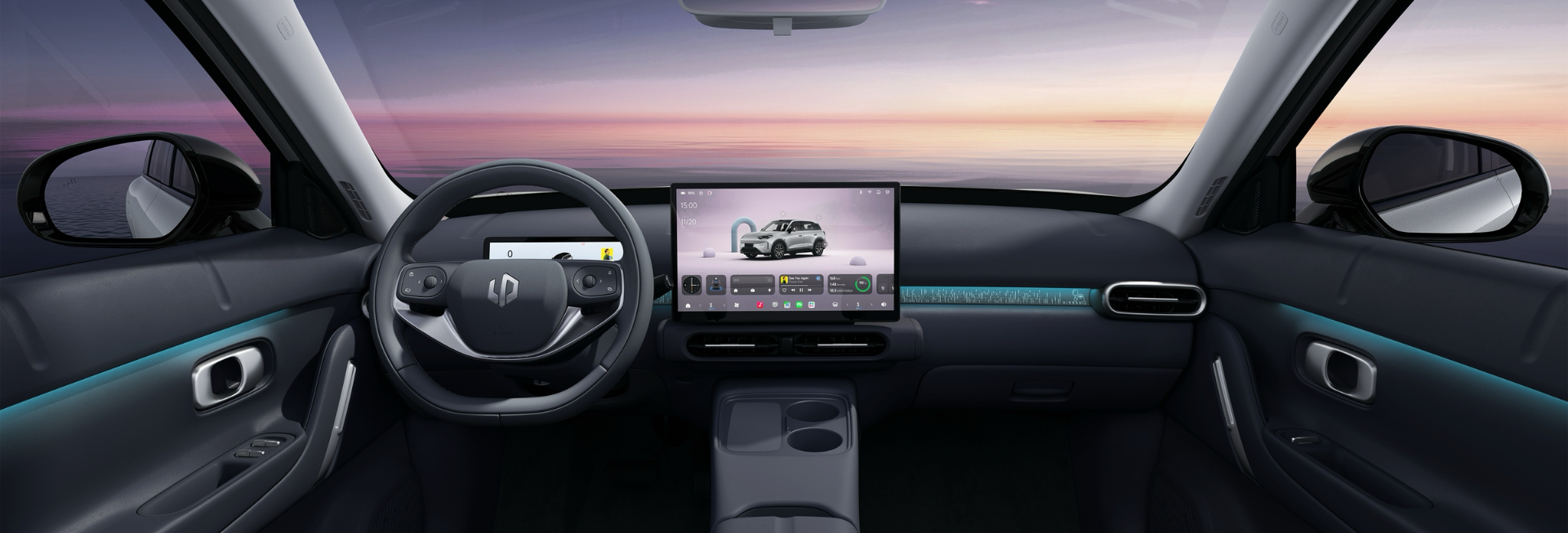 Leapmotor B10 - interiér Tmavě šedá látka